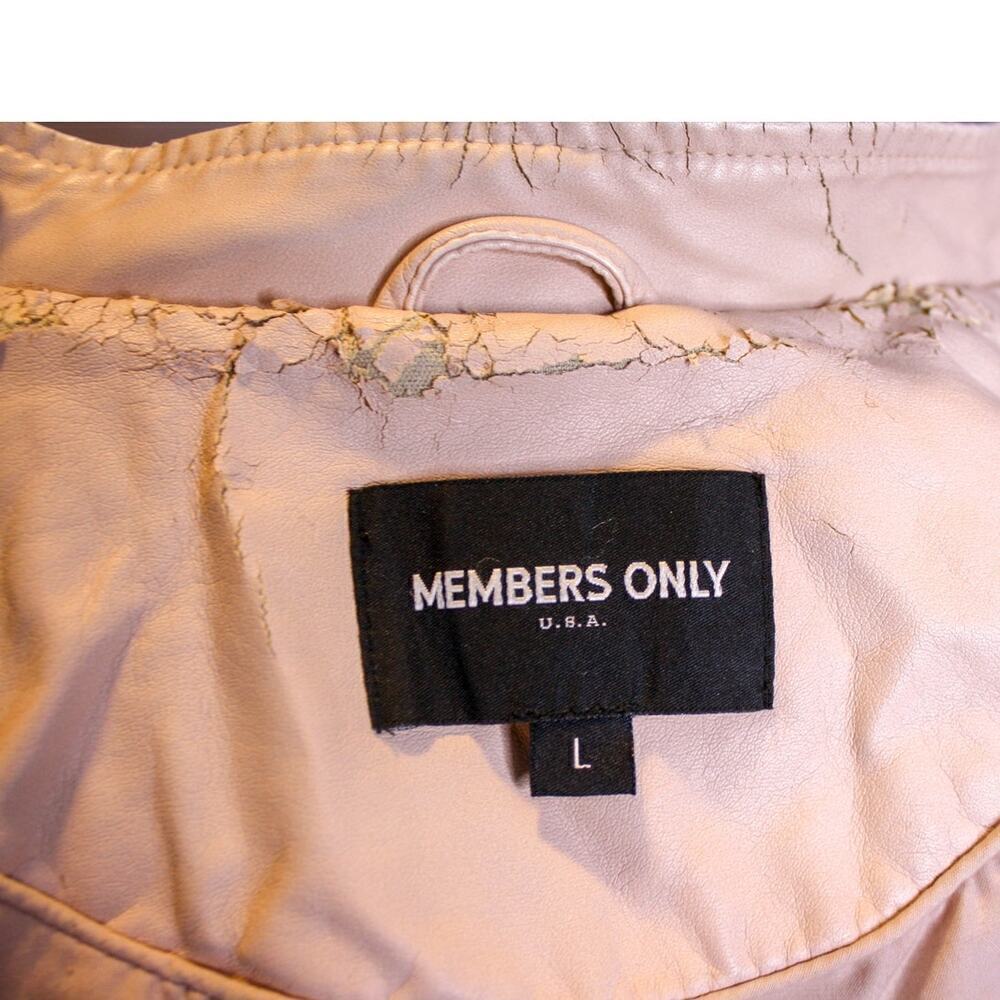 Members Only Pale Pink Moto Jacket Faux Leather Ballet Pink Soft Girl - Picture 5 of 6